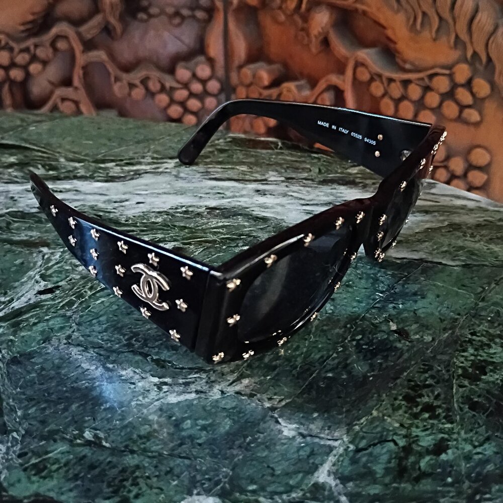 Rare Chanel 1990's Star Les Etoiles Studded CC Sunglasses - Picture 7 of 16